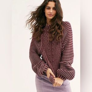 Free People sweetheart mock neck-plum sweater
